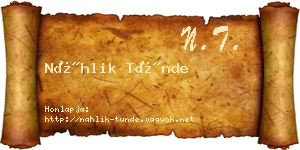 Náhlik Tünde névjegykártya