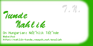 tunde nahlik business card